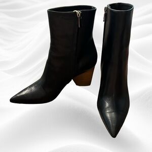 Paul Andrew Black Bootie Zip Point‎ Toe Block heel Size 41EUR/10.5 US